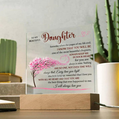 (ALMOST SOLD OUT) Acrylic Lamp for Daughter - I Will Always Love You - Gift for Daughter - Charming Family Gift