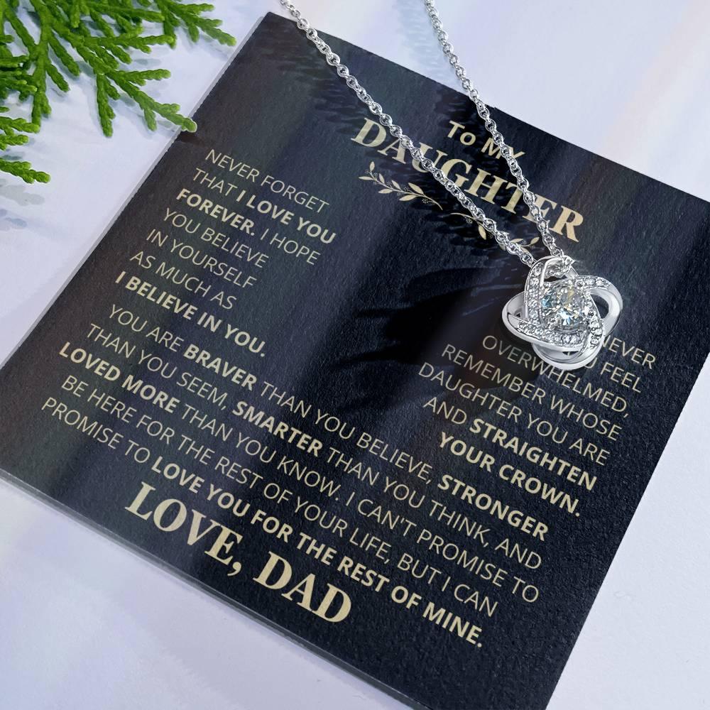 Beautiful Gift for Daughter From Dad "Never Forget That I Love You" Necklace - Charming Family Gift