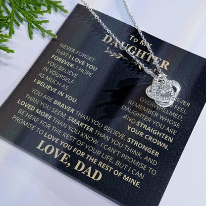 Beautiful Gift for Daughter From Dad "Never Forget That I Love You" Necklace - Charming Family Gift
