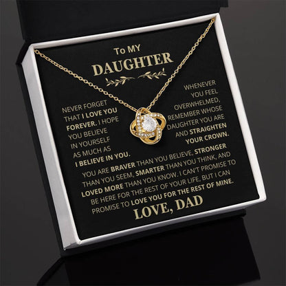 Beautiful Gift for Daughter From Dad "Never Forget That I Love You" Necklace - Charming Family Gift