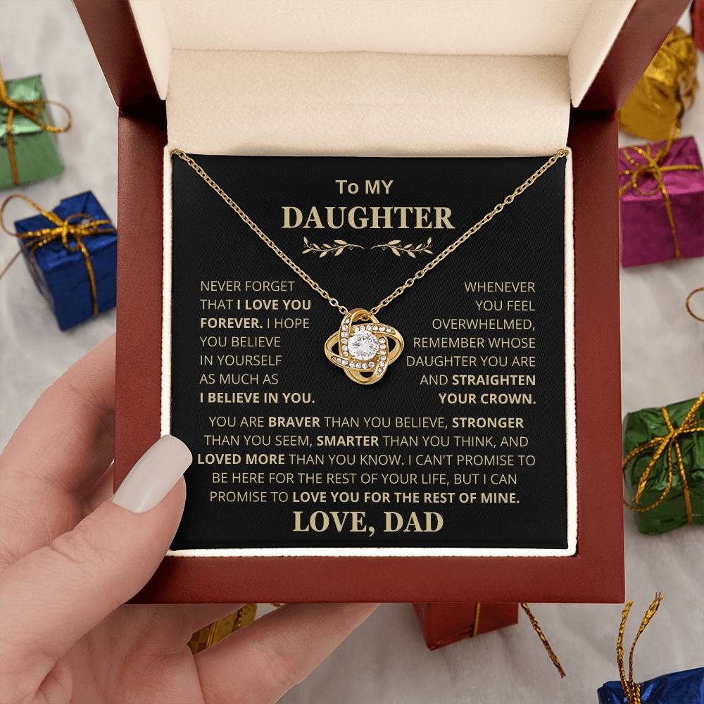 Beautiful Gift for Daughter From Dad Never Forget That I Love You Necklace