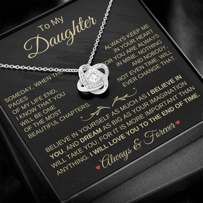 Beautiful Gift for Daughter "I Will Love You Always & Forever" Necklace - Charming Family Gift