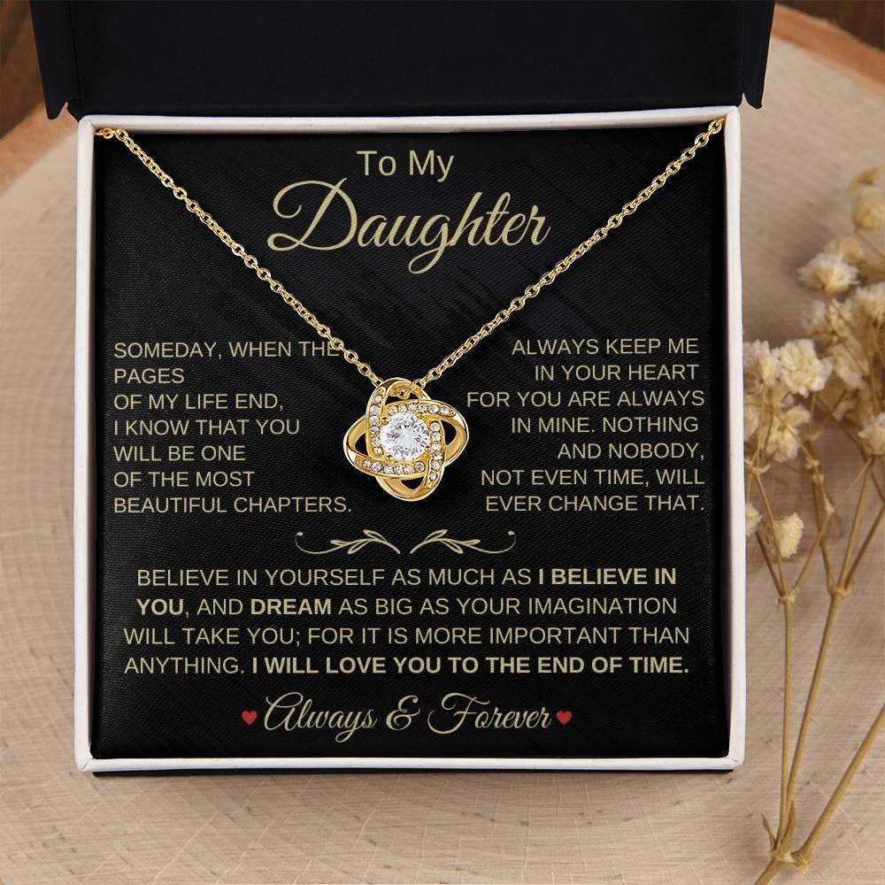 Beautiful Gift for Daughter "I Will Love You Always & Forever" Necklace - Charming Family Gift