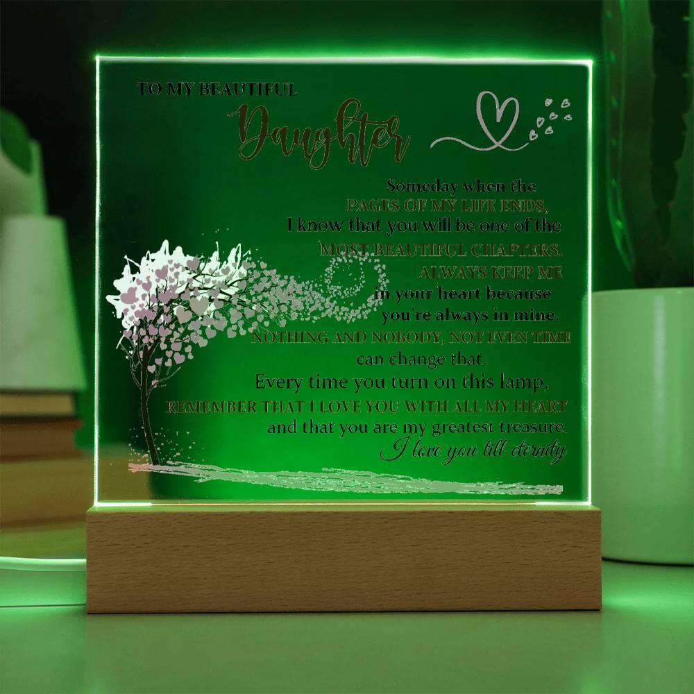Beautiful Keepsake Gift for Daughter - Color Changing Lamp of Eternal Love - Perfect Daughter Gift - Charming Family Gift