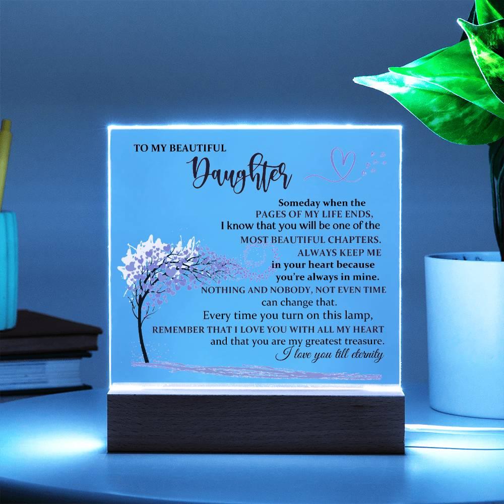 Beautiful Keepsake Gift for Daughter - Color Changing Lamp of Eternal Love - Perfect Daughter Gift - Charming Family Gift