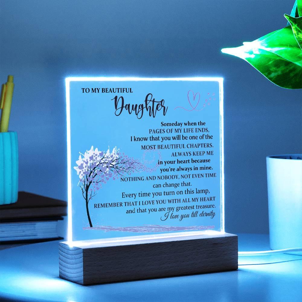 Beautiful Keepsake Gift for Daughter - Color Changing Lamp of Eternal Love - Perfect Daughter Gift - Charming Family Gift