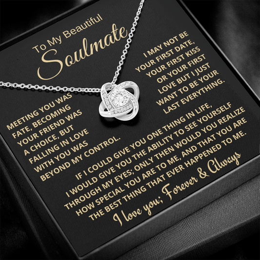 Beautiful Soulmate Gift, Meeting You Was Fate, Knot Necklace