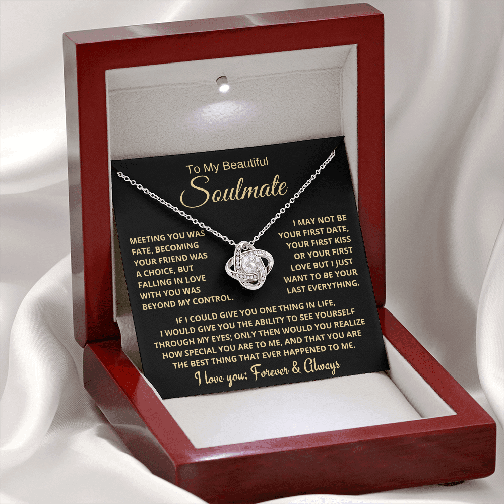 Beautiful Soulmate Gift, Meeting You Was Fate, Knot Necklace