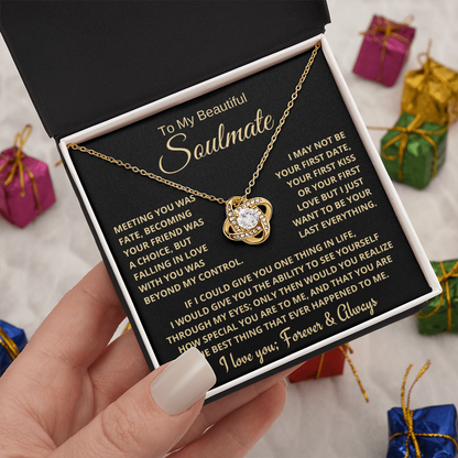 Beautiful Soulmate Gift, Meeting You Was Fate, Knot Necklace