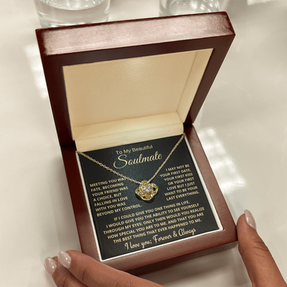 Beautiful Soulmate Gift, Meeting You Was Fate, Knot Necklace