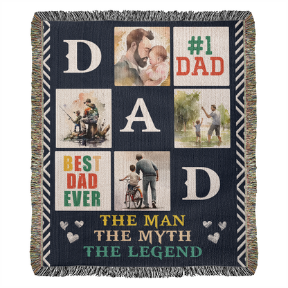 Best Dad Ever - Heirloom Woven Blanket Gift