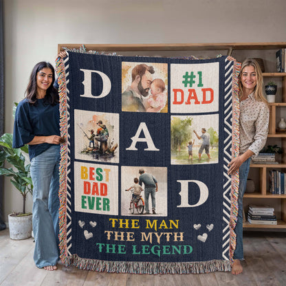 Best Dad Ever - Heirloom Woven Blanket Gift