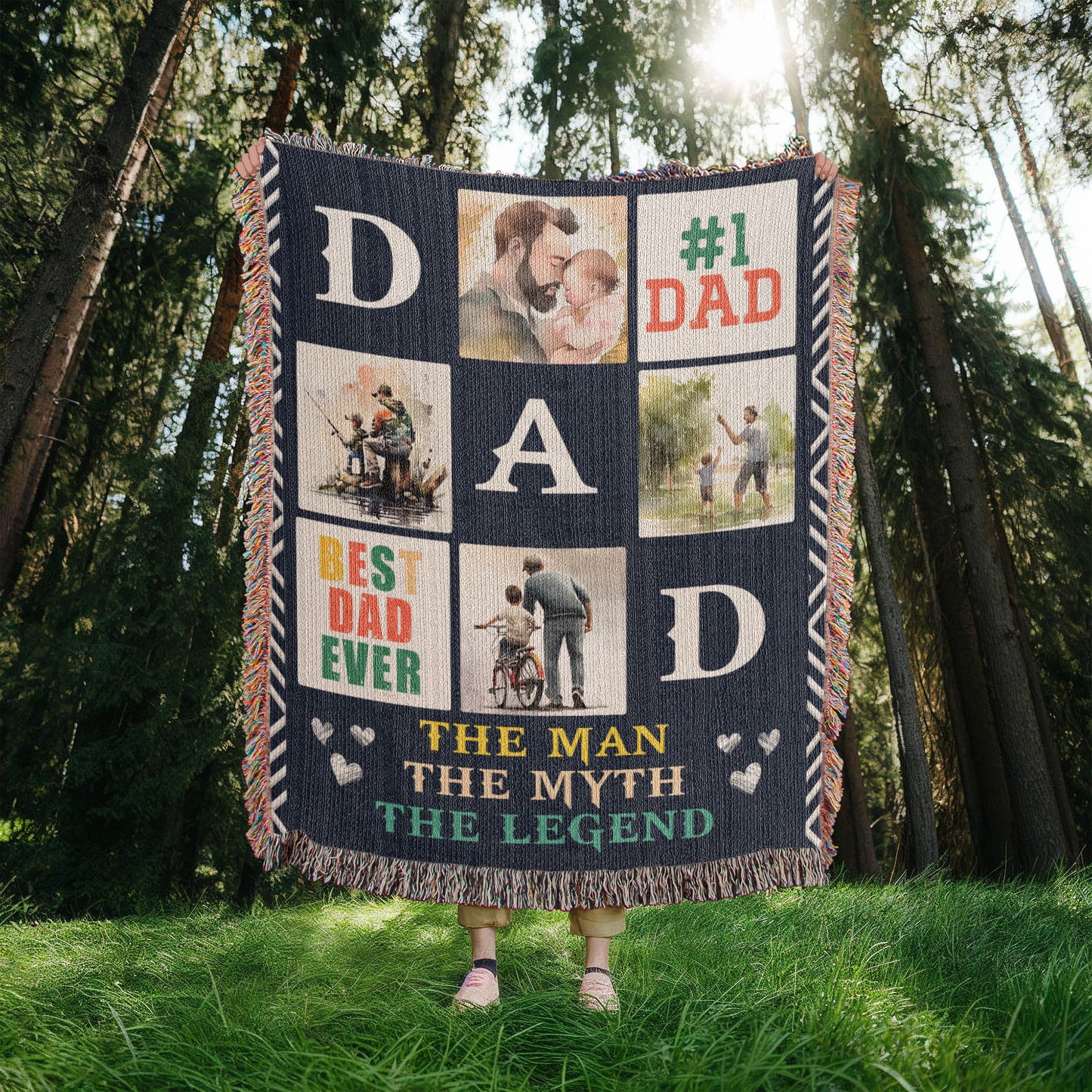 Best Dad Ever - Heirloom Woven Blanket Gift