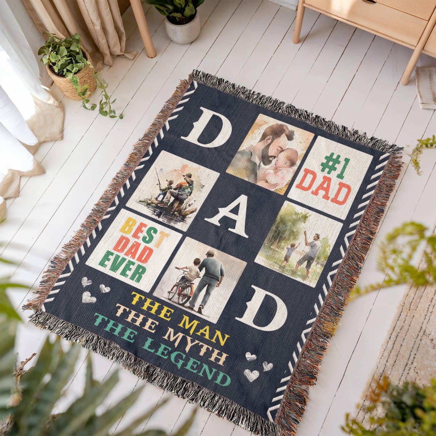 Best Dad Ever - Heirloom Woven Blanket Gift