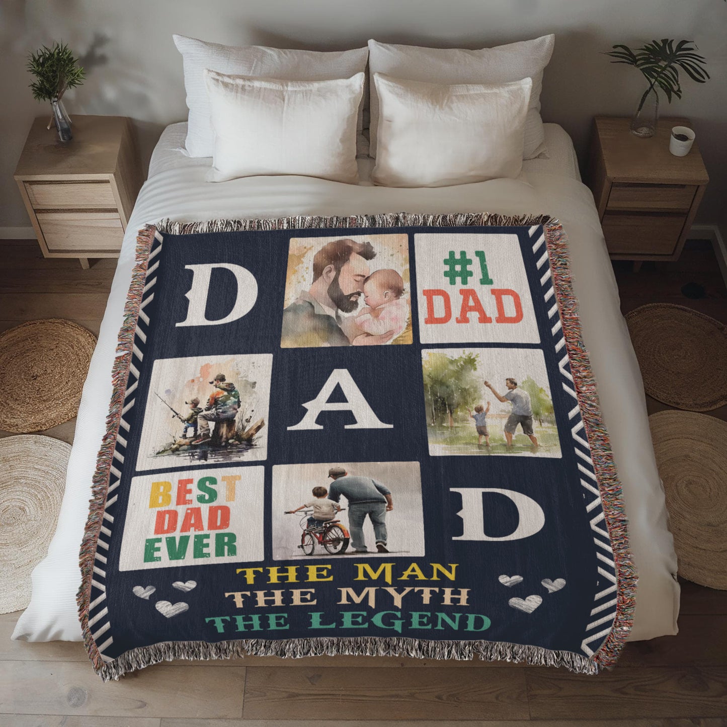 Best Dad Ever - Heirloom Woven Blanket Gift