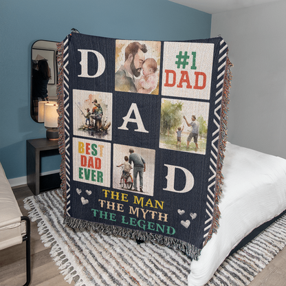 Best Dad Ever - Heirloom Woven Blanket Gift