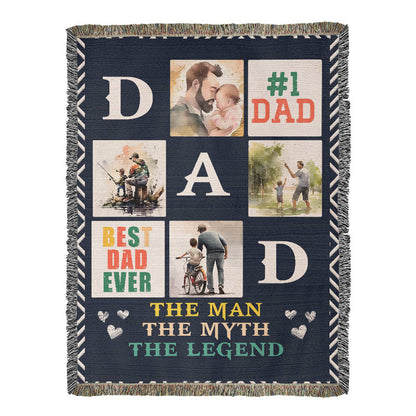 Best Dad Ever - Heirloom Woven Blanket Gift
