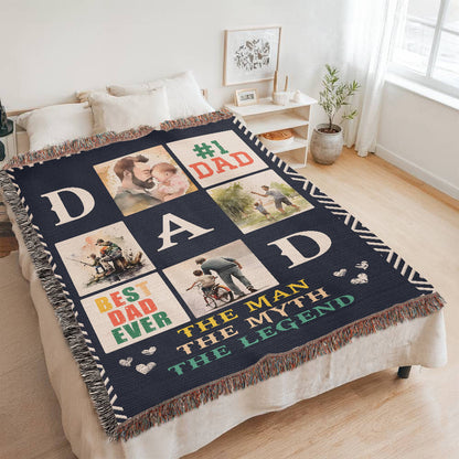 Best Dad Ever - Heirloom Woven Blanket Gift