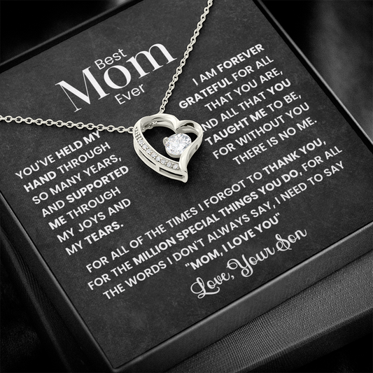 Best Mom Ever - Love Your Son - Forever Love Necklace Gift Set