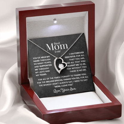 Best Mom Ever - Love Your Son - Forever Love Necklace Gift Set