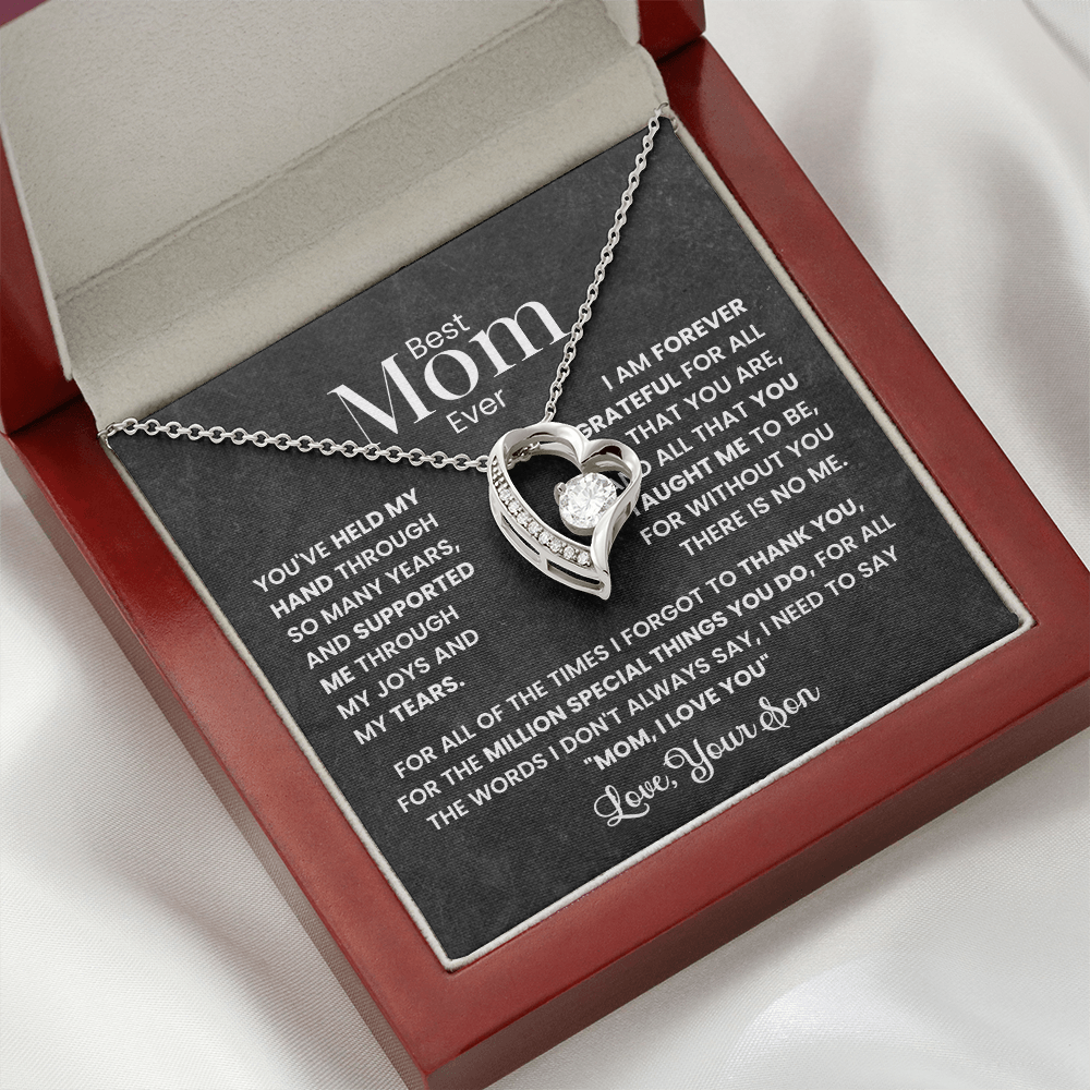 Best Mom Ever - Love Your Son - Forever Love Necklace Gift Set