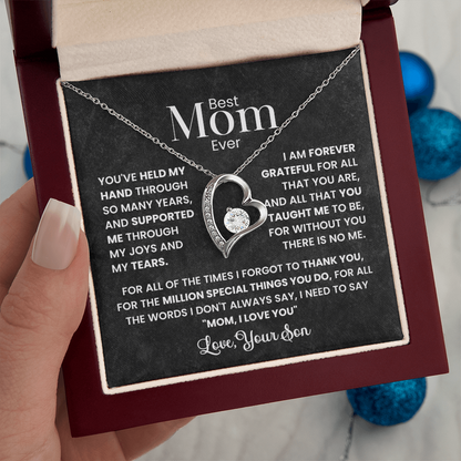 Best Mom Ever - Love Your Son - Forever Love Necklace Gift Set