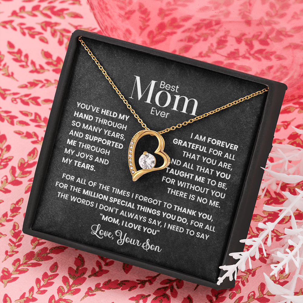 Best Mom Ever - Love Your Son - Forever Love Necklace Gift Set