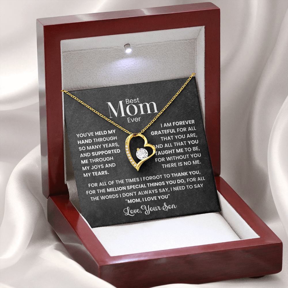 Best Mom Ever - Love Your Son - Forever Love Necklace Gift Set