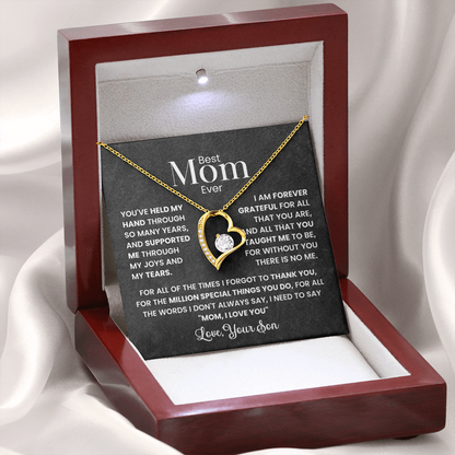 Best Mom Ever - Love Your Son - Forever Love Necklace Gift Set