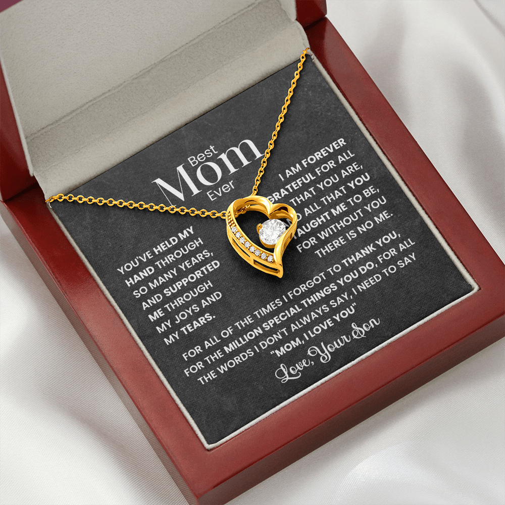 Best Mom Ever - Love Your Son - Forever Love Necklace Gift Set