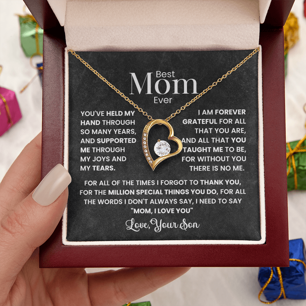 Best Mom Ever - Love Your Son - Forever Love Necklace Gift Set