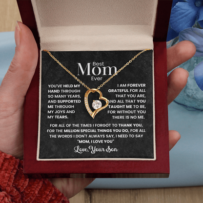 Best Mom Ever - Love Your Son - Forever Love Necklace Gift Set