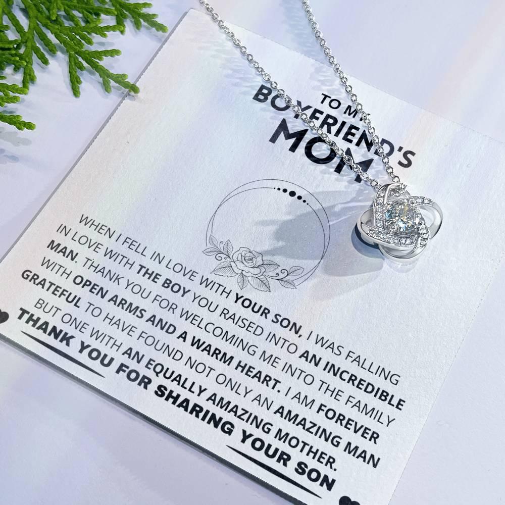 Boyfriend's Mom Gift-Forever Grateful- Love Knot Necklace - Charming Family Gift