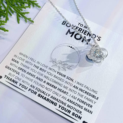 Boyfriend's Mom Gift-Forever Grateful- Love Knot Necklace - Charming Family Gift