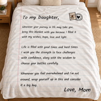 To My Daughter - Love, Mom - Super Comfy Blanket