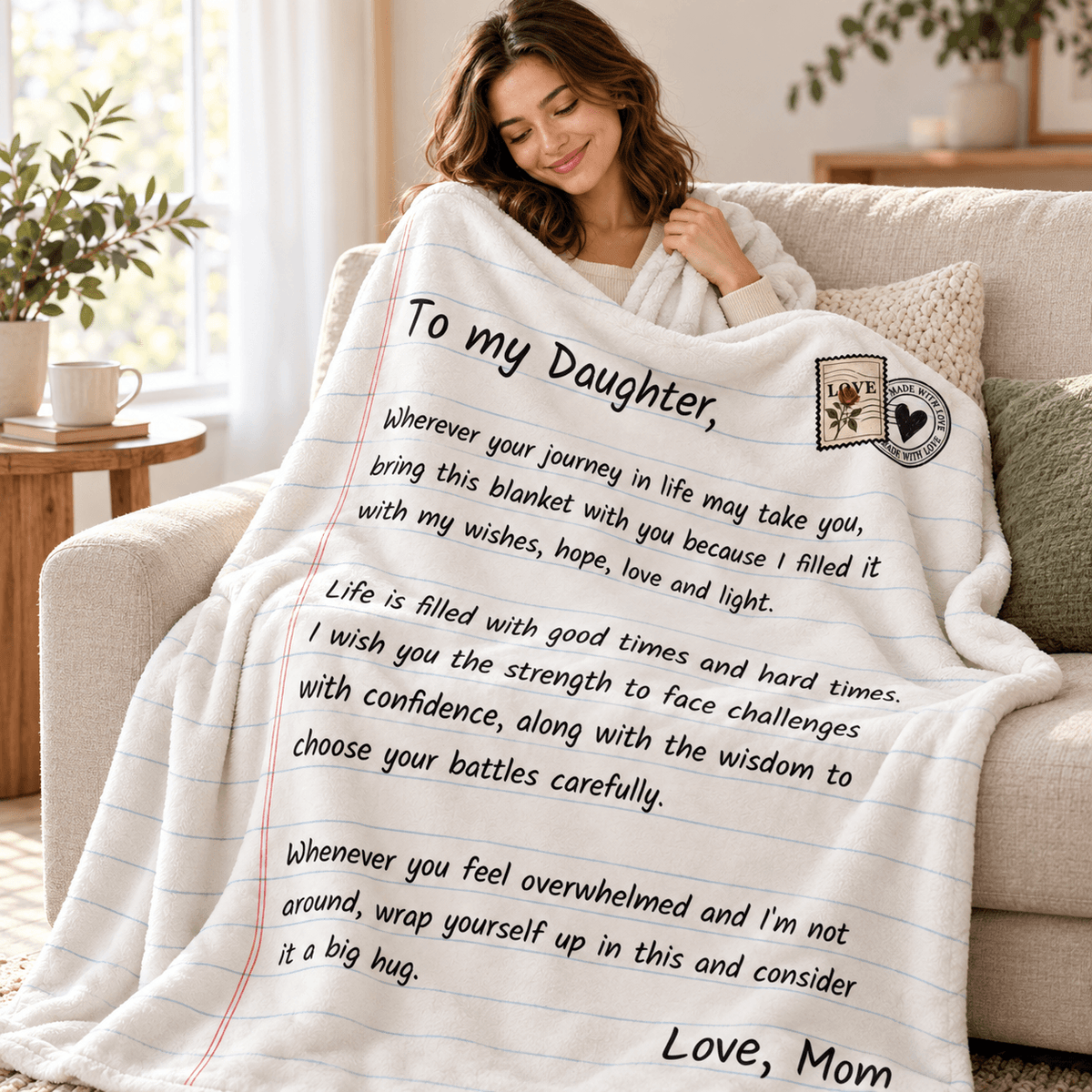 To My Daughter - Love, Mom - Super Comfy Blanket