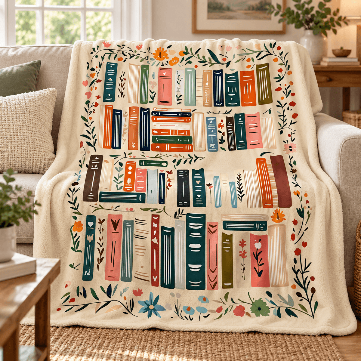 Book Blanket  - Cozy Blanket Gift for Book Lovers and Readers 50x60