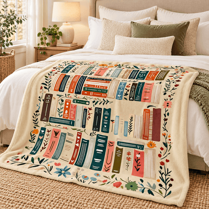 Book Blanket  - Cozy Blanket Gift for Book Lovers and Readers 50x60
