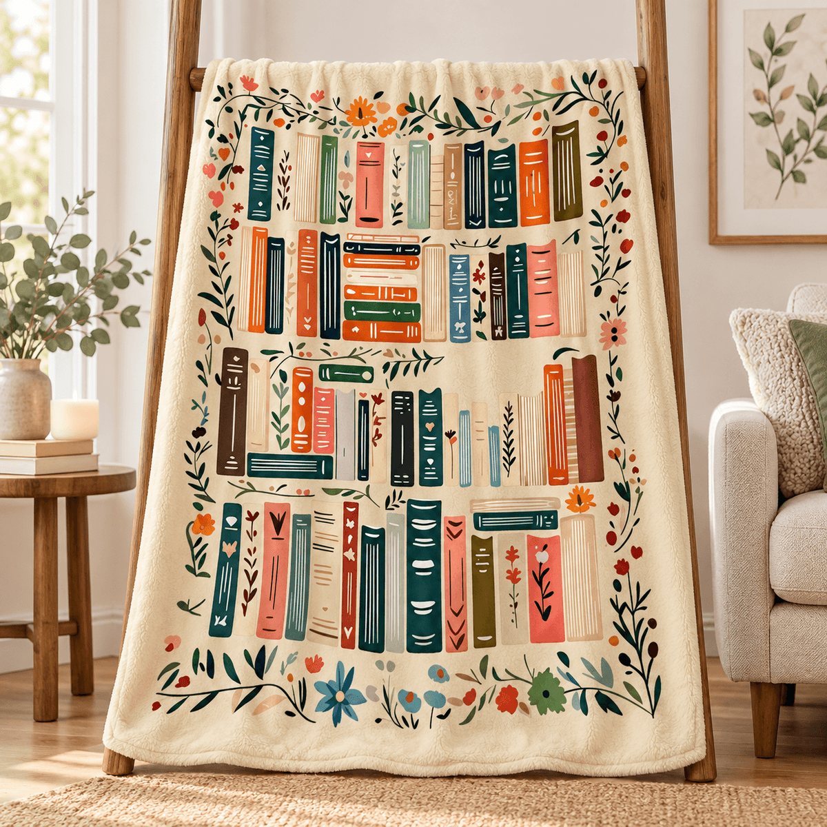 Book Blanket  - Cozy Blanket Gift for Book Lovers and Readers 50x60
