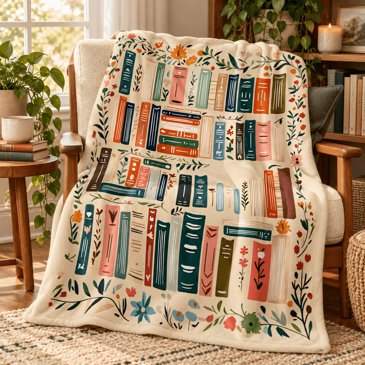 Book Blanket  - Cozy Blanket Gift for Book Lovers and Readers 50x60