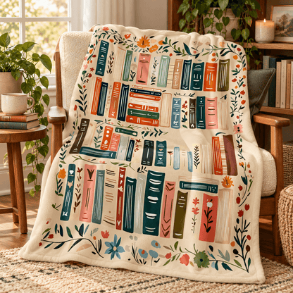 Book Blanket  - Cozy Blanket Gift for Book Lovers and Readers 50x60