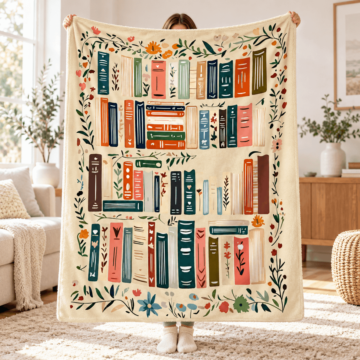 Book Blanket  - Cozy Blanket Gift for Book Lovers and Readers 50x60