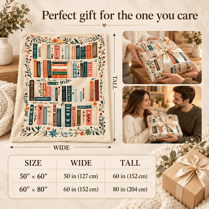 Book Blanket  - Cozy Blanket Gift for Book Lovers and Readers 50x60