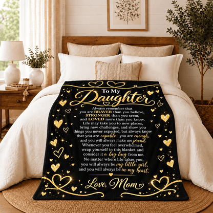 To My Daughter Blanket From Mom – A Hug She Can Keep Close – 50x60
