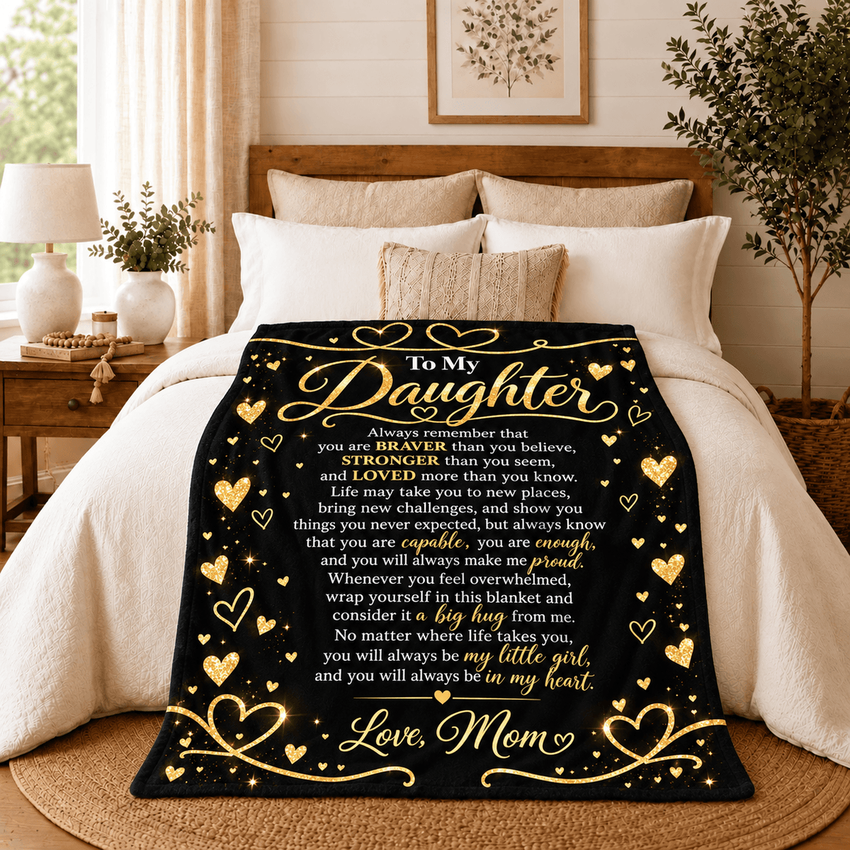 To My Daughter Blanket From Mom – An Extra-Big Hug From Mom – 60x80