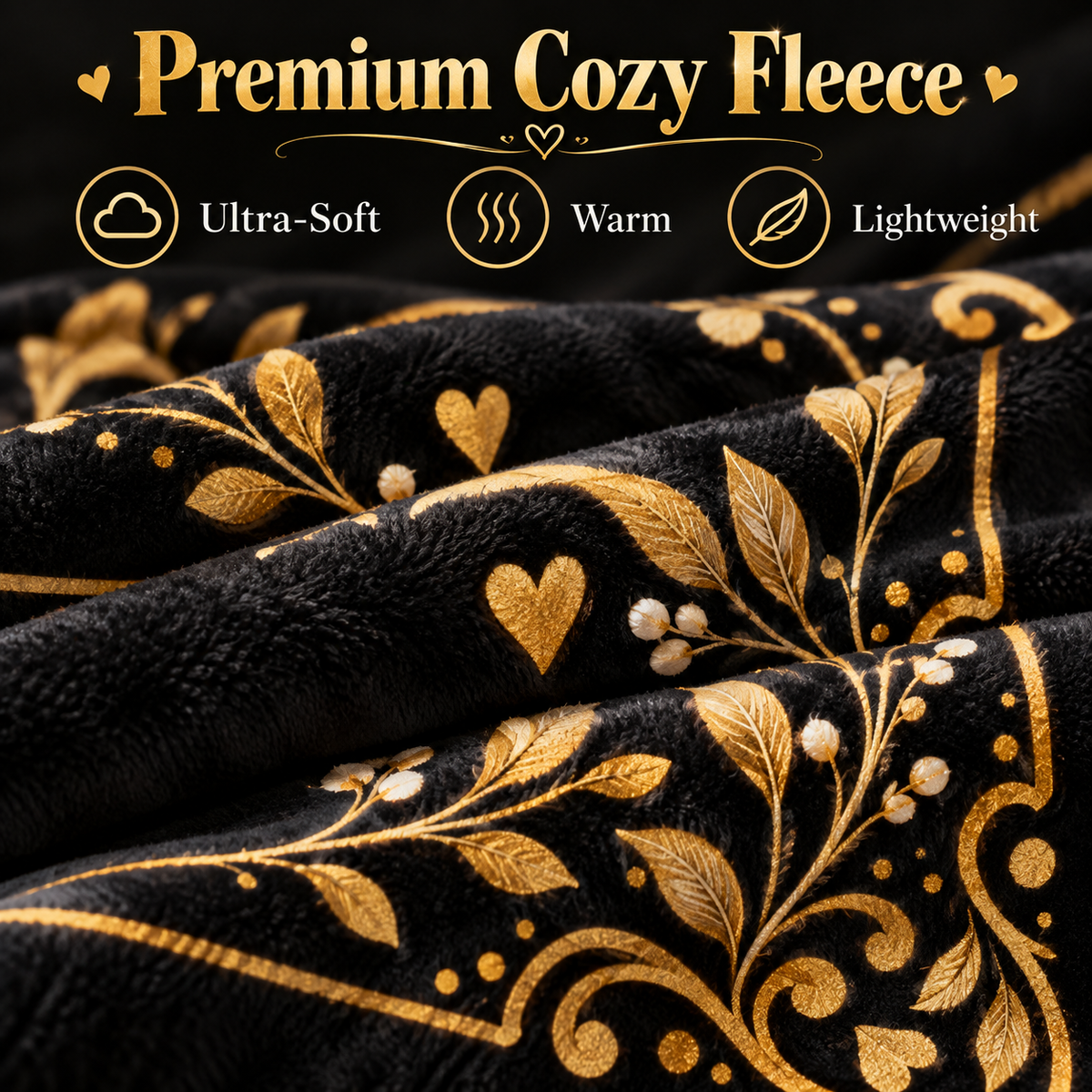 To My Bonus Daughter Blanket – Life Gave Me the Gift of You – Black & Gold Cozy Fleece Gift