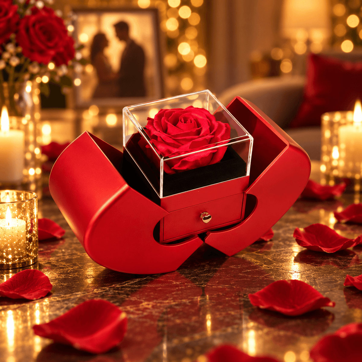 To My Daughter-In-Law - Forever Love Necklace GIft Set - Red Heart Rose Box - CFG233