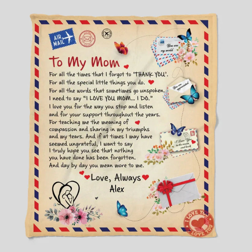 Custom Son To Mom - Fleece Blanket - 50x60