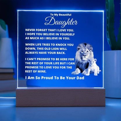 Dad to Daughter - So Proud - Acrylic Square Plaque