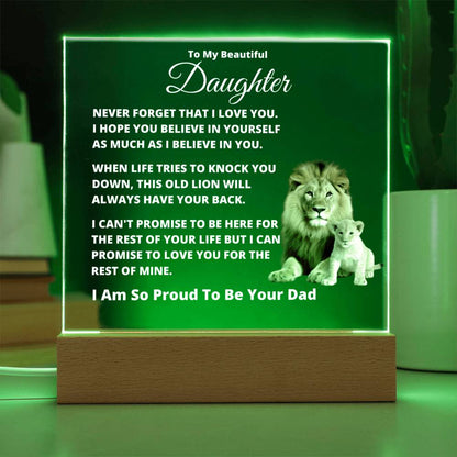 Dad to Daughter - So Proud - Acrylic Square Plaque